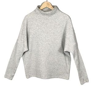 Lululemon Along The Way Mock Neck Pullover Sweatshirt Medium Long Sleeve Gray